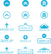 © ZK Vectors - Swipe up icon set collection group, upward gesture arrow sign, mobile app navigation symbol, scroll direction indicator, user interface element, touch screen gesture, modern flat vector design.