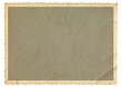 © Olex Runda - Old postcard texture with with figured edges. Retro vignette photo frame texture isolated.