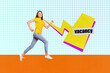 © deagreez - Banner 3d poster image art collage of happy businessman businesswoman receive cv employment candidate headhunter offer vacancy