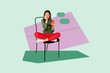 © deagreez - 3d image sketch art full zine photo collage of happy girl guy stand bubble communication chat notification dialogue talk