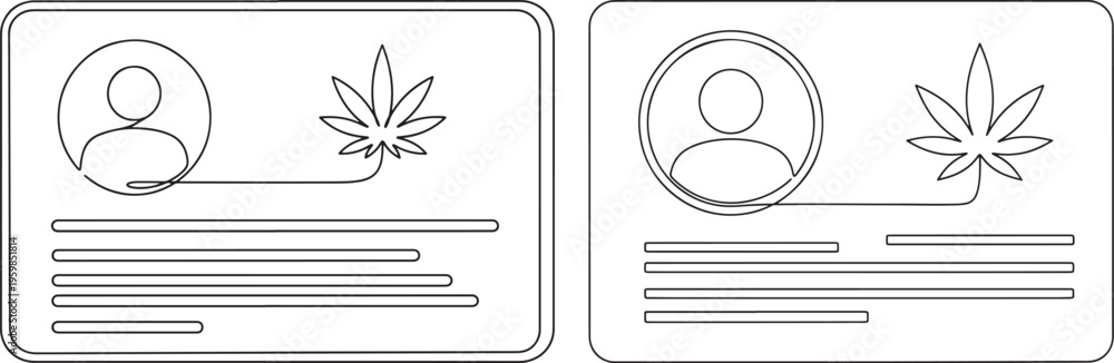 Image vectorielle Stock Outline Design of Two ID Cards Featuring a ...