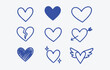© Shahzar - Hand Drawn Heart Doodle Set Vector, Love Heart Icons, Romantic Sketch Hearts, Cute Heart Clipart Collection, Valentine Elements, Hand Drawn Symbols, Decorative Love Shapes Pack