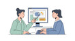 © ayam - Two women collaborating on a computer presentation.