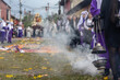 © Tatiana - Incense burner with smoke during Semana Santa procession in Antigua Guatemala, traditional Holy Week street scene with cultural atmosphere and selective focus