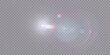 © MAKSYM - Soft iridescent lens flare with white glow and subtle rainbow refractions, isolated optical light effect for luminous overlays.