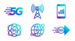 © Yudooo - Collection of 5G wireless technology icons and symbols representing connectivity, speed, and modern communication networks