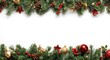 © The 2R Artificiality - Festive Christmas decoration border isolated on white background with copy space