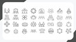 © Ringgoku - Set of line icons related to society, teamwork, cooperation. Outline icon collection. Editable stroke. Vector illustration