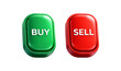 © Mitha - 3D rendering of green buy and red sell push buttons isolated on white background financial market forex trading crypto exchange e-commerce shopping business investment action concept