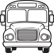 © anton - Black and white school bus icon isolated on white background vector illustration