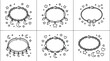 © Cansu - Black and white line art charm bracelets with moons stars hearts and bows