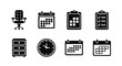 © ana - Vector illustration of set of office and business icons including chair, calendar, clock, and checklist