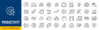 © iiierlok_xolms - Productivity web icons in line style. Efficiency, goal, performance, organization, process, collection. Vector illustration.