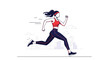© Lorrie - Dynamic Woman Running Through Urban Landscape Active Lifestyle Illustration