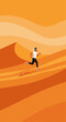 © Carpenter - Energetic Runner Navigates Abstract Orange Desert Dunes