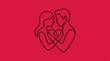 © Hayijnum - Couple Love Heart Line Art.