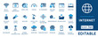 © MS -Studio - Internet icon set. Containing cloud computing, broadband, cyber security, fiber optic, hosting, domain, database and more. Solid vector icons collection.