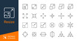 © Peacefully7 - Resize thin line icon collection for scaling, expanding, adjusting, and transformation concept. Editable stroke. Pixel perfect.