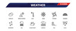© Farahim - weather outline icon set. 12 linear vector for ui, web and mobile. thin line cumulus, indian summer, cold and more icons.