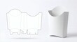 © Armando Loho - Blank White French Fries Box Packaging Mockup and Dieline Template for Fast Food Branding