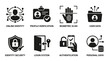 © Ghulam - Digital Identity & Data Security Vector Icon Set – Secure Vectors Featuring Online Profiles, Biometric Scans, Login Systems, Authentication, Personal Data, and User Privacy