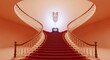 © wati - Elegant Staircase with Red Carpet Interior.