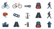 © nurfa - Transportation icons on white background.