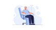 © Rendy - Elderly man receiving chemotherapy treatment in a recliner chair with IV drip