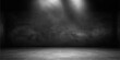 © DreamPixel Art - An empty dark room interior features a grunge concrete wall and floor with a dirty cement texture, creating a vintage gray stone backdrop in a blank aged space