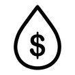 © Natali2510 - Oil drop with dollar symbol outline, isolated on transparent background. Black oil money concept. Vector