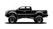 © Nupur Aktar - Black pickup truck silhouette with large tires