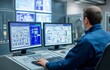 © tongpatong - Engineers employ a modern scada system and a computer to manage the production process.