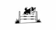 © Jihyo - Energetic dog leaps over obstacle in a sport illustration