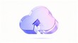 © Michael - 3D glass cloud with upload arrow purple gradient minimalist tech concept modern digital symbol isolated on white background abstract data storage icon futuristic network illustrati