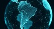 © sablengjago - Digital rendering of South America, glowing, connected with data points, against a dark backdrop