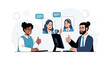 © Aurea - Teamwork video call: Diverse colleagues collaborating online with thumbs up