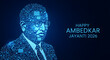 © Lokithi Stock - Happy Ambedkar Jayanti 2026 icon mosaic profile leader reformer lawyer scholar politician writer teacher orator visionary activist economist