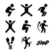 © Wahyu - Collection of Dynamic Jumping and Squatting Silhouette Icons.