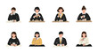 © top  success - Diverse group of people drinking coffee or tea in casual and business attire, social break and relaxation concept illustration