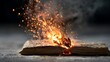 © HPMP Studio - Burning book on fire with sparks.