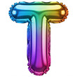© Aminul - Rainbow colored letter t balloon isolated on transparent background