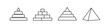 © Passatic - Set of four pyramid shapes and geometric diagrams representing growth and hierarchy