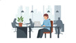 © Commander - Modern office interior with employees working on laptops at desks, showcasing a productive and collaborative workspace