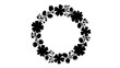 © Charindu - Black floral wreath silhouette on white background