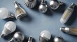© Forge Fg - assorted light bulbs gray white and metallic with different shapes for illumination