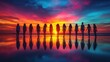 © Kaafin - Women Silhouettes Beach Sunset Reflection Teamwork