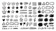 © ikbaleka - Black and white icons set, 40 geometric shapes, symbols and doodles, vector graphics