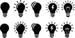 © Kulsum Creative - Collection of diverse lightbulb icons representing ideas, innovation, and creative thinking process.