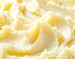 © Bill - Mashed potatoes background, closeup, full frame. AI