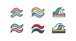 © Md - Minimal Wave Icon Line art simple abstract colorful pattern